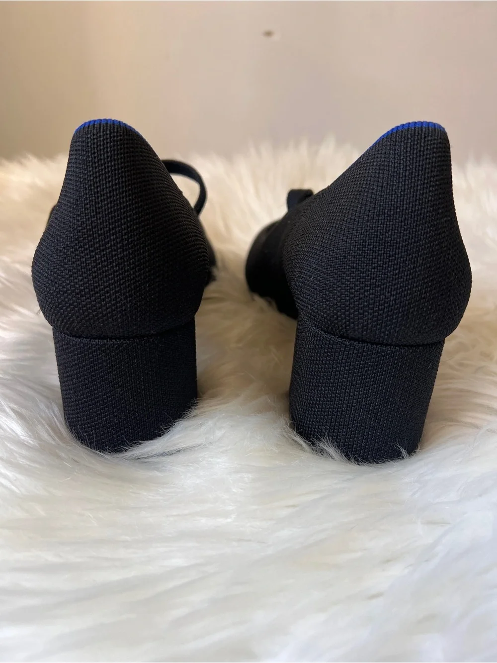 Rothy's Black Mary Jane Block Heel with Silver Buckle
